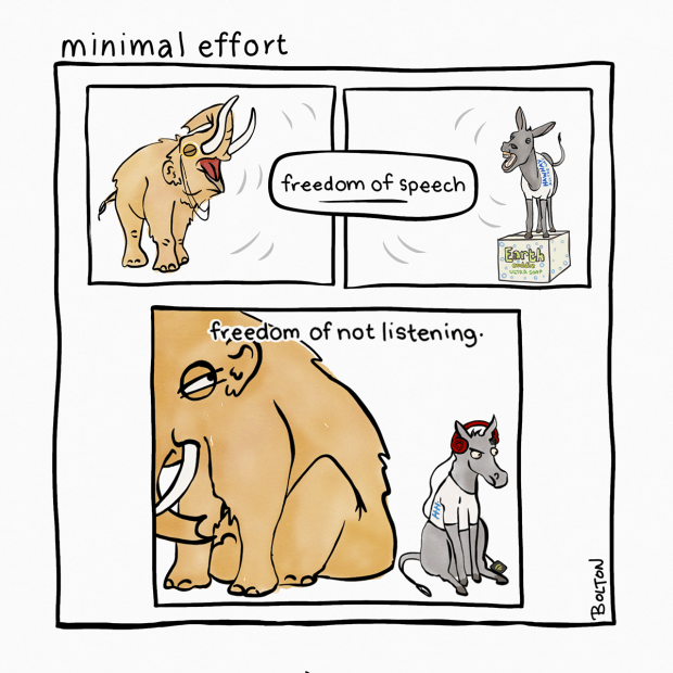 freedom of not listening - minimal effort - webcomic - 7 june 2018-Rachael Bolton